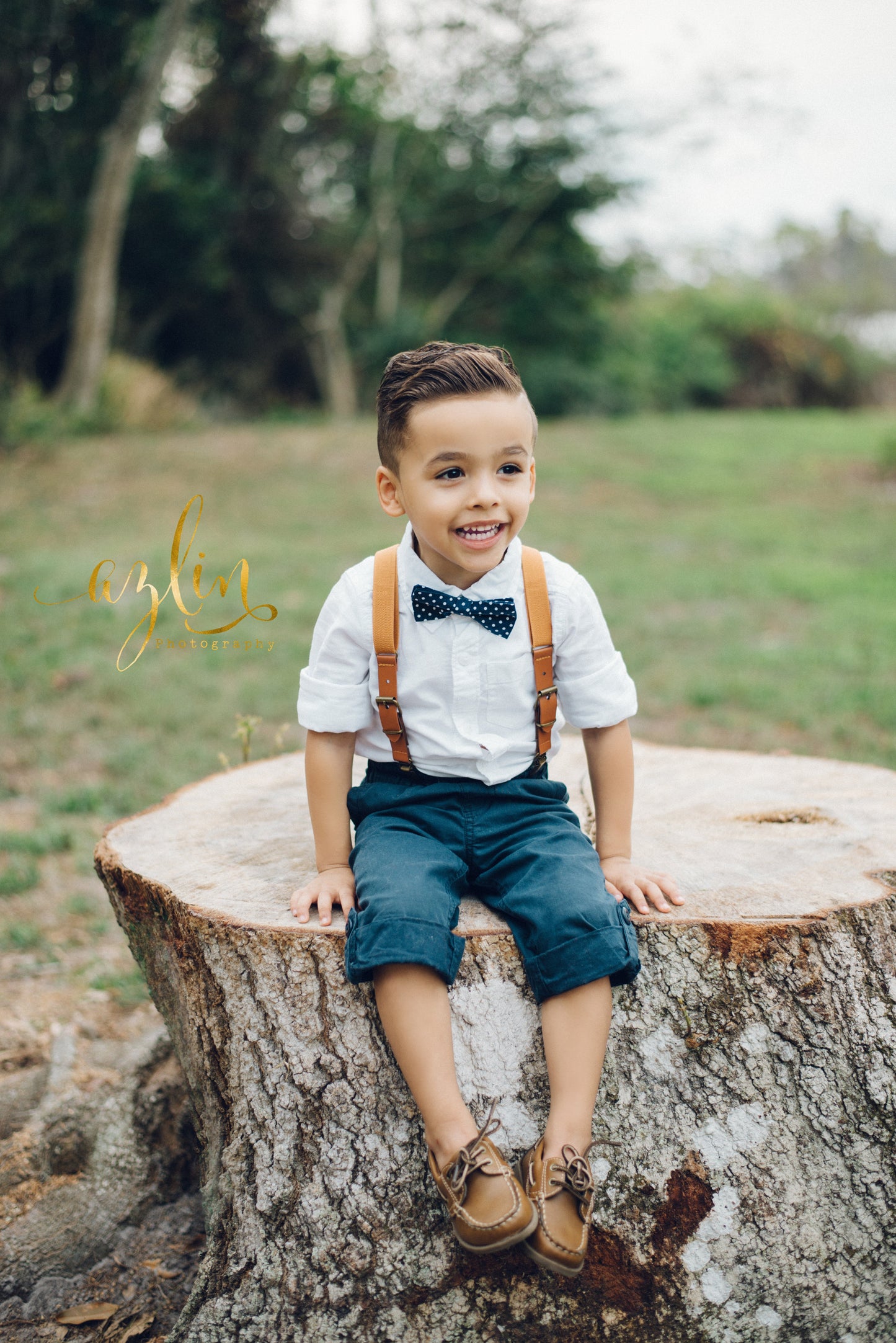 Leather Buckle Suspenders | Camel Brown