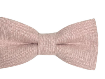 Pale Blush Linen Bow Tie