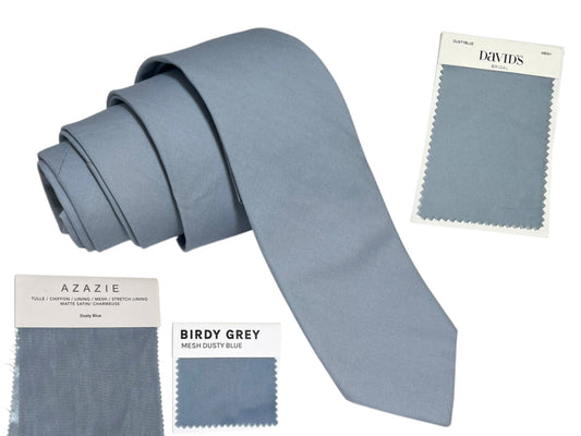 Dusty Blue Necktie // MATCHES David's Bridal Dusty Blue, Azazie Dusty Blue