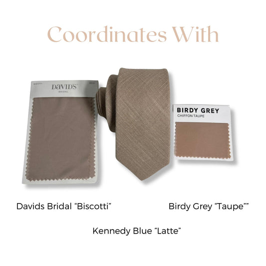 Taupe Necktie // MATCHES Birdy Grey Taupe, Kennedy Blue Latte, Davids Bridal Biscotti
