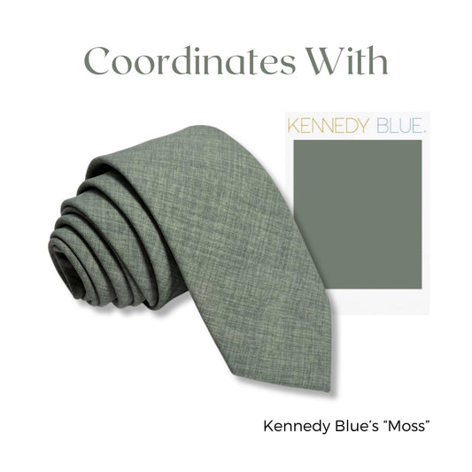 Moss Green Necktie // MATCHES Kennedy Blue Moss