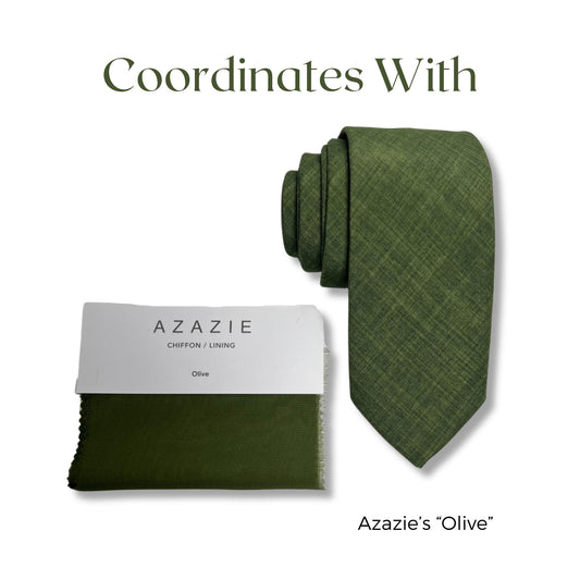 Olive Green Necktie // MATCHES Azazie Olive