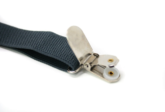 Dark Gray Suspenders with silver clasp