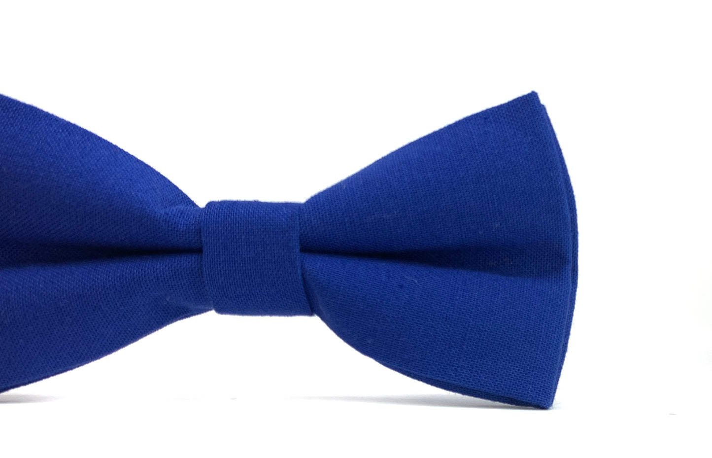 Royal Blue bow tie on a white background cobalt blue