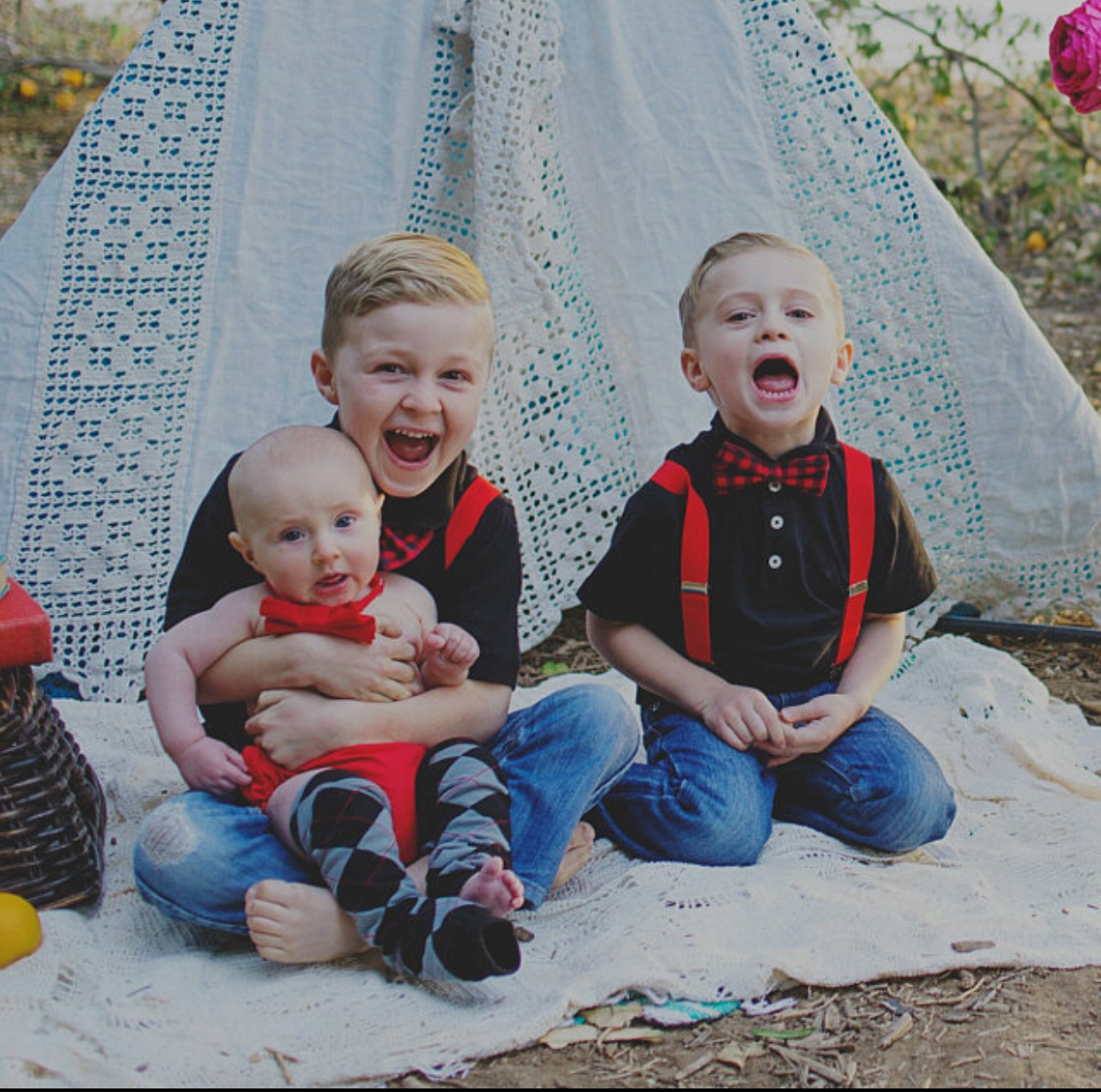 Red & Black Buffalo Plaid Bow Tie