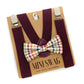 Fall Plaid Bow Tie wine  suspenders