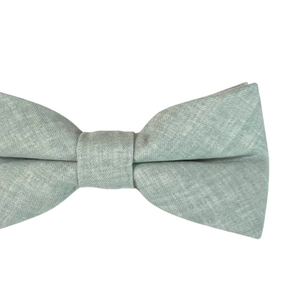 dusty sage bow tie on a white background