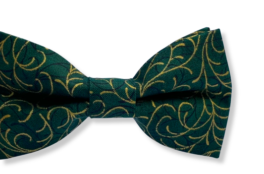 Green & Gold Swirl Bow Tie