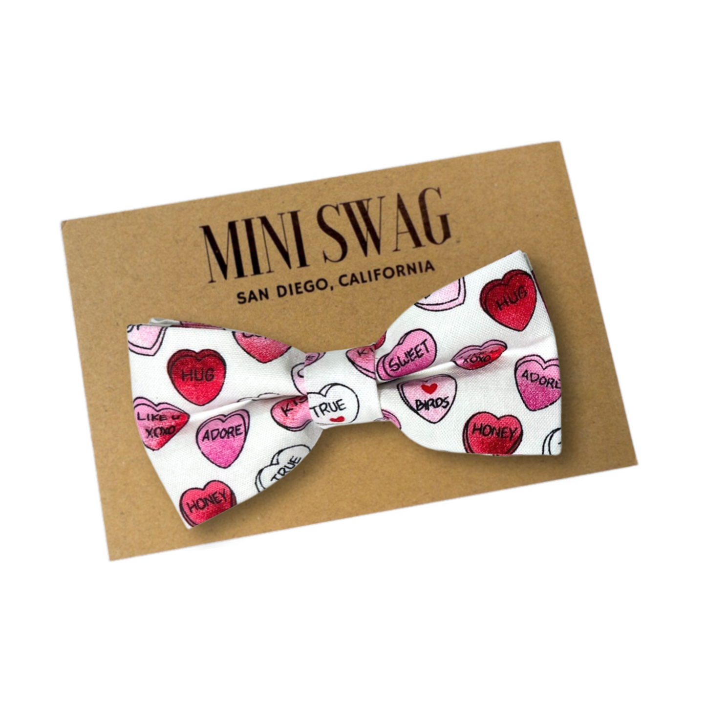 Conversation Heart Bow Tie