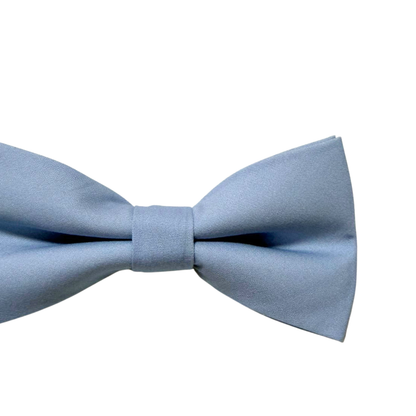 dusty blue bow tie on a white background