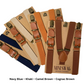Cognac Brown Faux Leather Buckle Suspenders