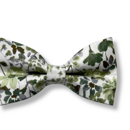 Olive Green Floral Bow Tie