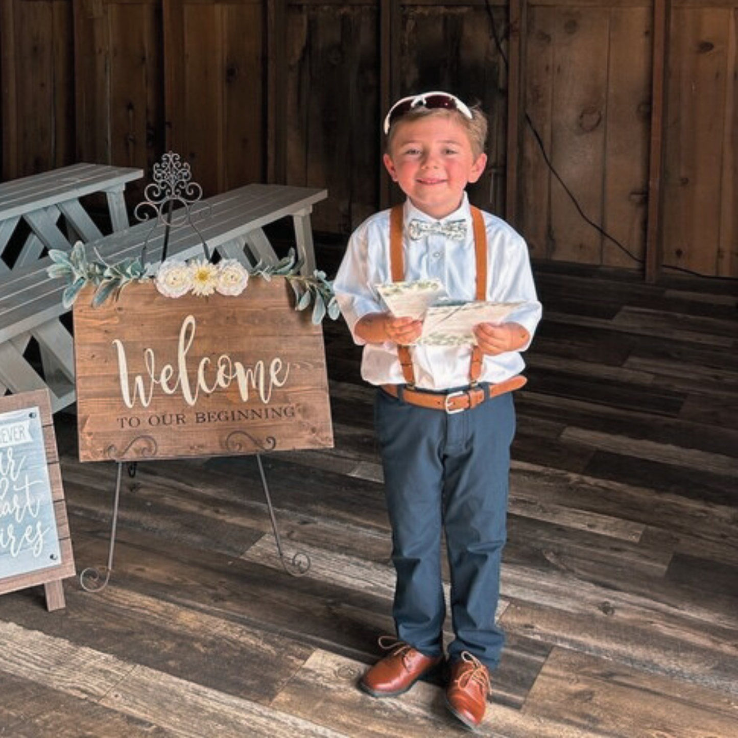 Olive Green Floral Bow Tie