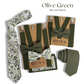 Olive Green Floral Bow Tie