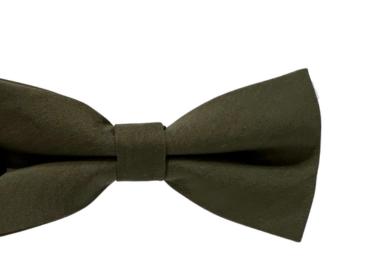 olive Green bow tie on a white background