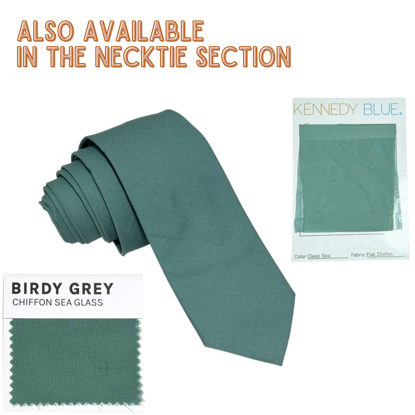 Sea glass necktie coordinates with birdy grey's sea glass and kennedy blue deep sea