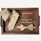 Spring floral yellow necktie and bow tie set