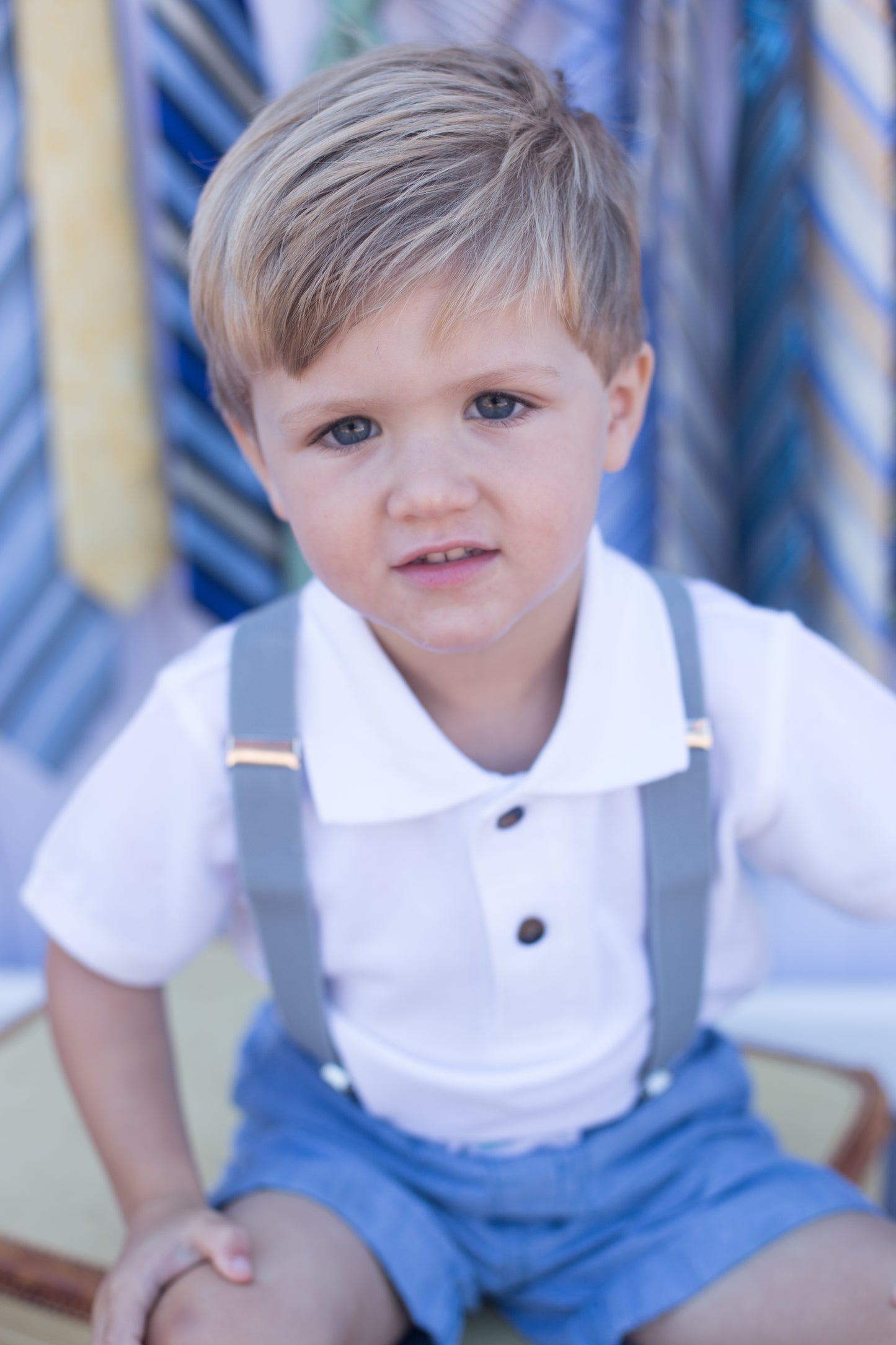 Gray Suspenders, Silver Clasps, Baby, Toddler