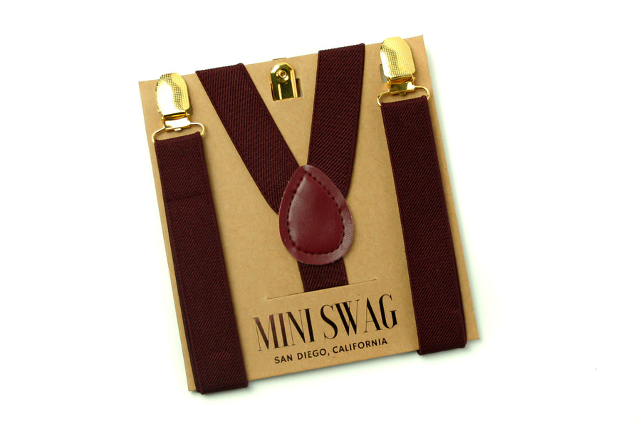 Wine Suspenders with Gold Clasps