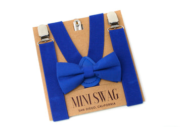 Royal Blue Bow Tie & Royal Blue Suspenders