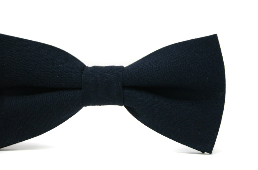 Navy Blue Bow Tie & Camel Leather Suspenders