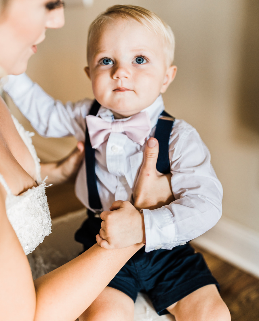 Navy Blue Suspenders, Light Pink Bow Tie, Baby, Toddler, Wedding, Ring Bearer