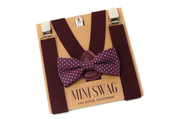 Wine Dot Bow Tie & Wine Suspenders
