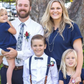 Navy Blue Leather Buckle Suspenders
