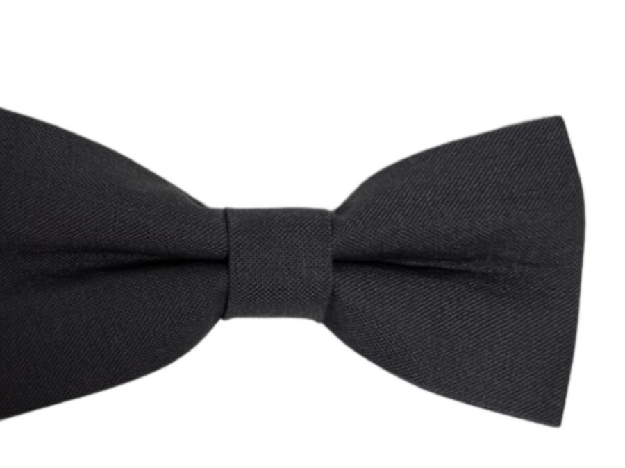 a black bow tie on a white background