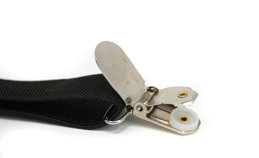 Black Suspenders with silver clasp