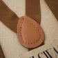 Coffee Brown Suspenders with Matching Coffee Brown Back Patch Close Up