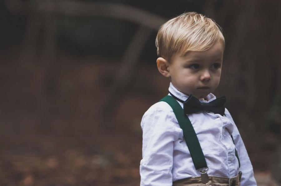 Hunter Green Suspenders, Silver Clasps, Baby, Toddler, Wedding, Ring Bearer