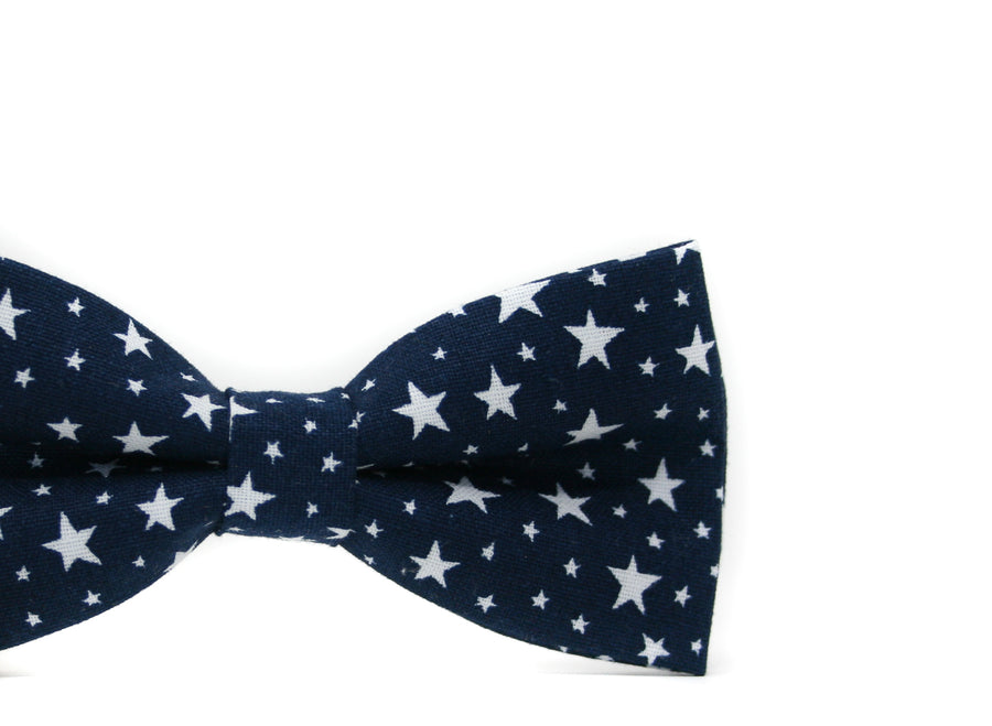 Navy Stars Bow Tie & Navy Blue Suspenders