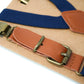 Navy Blue Leather Buckle Suspenders
